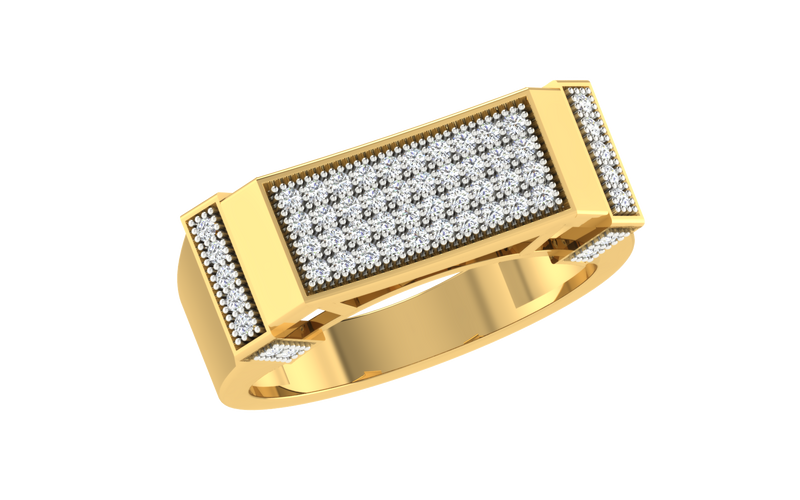 men's ring in gold and diamond