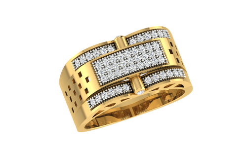 men's ring in gold and diamond