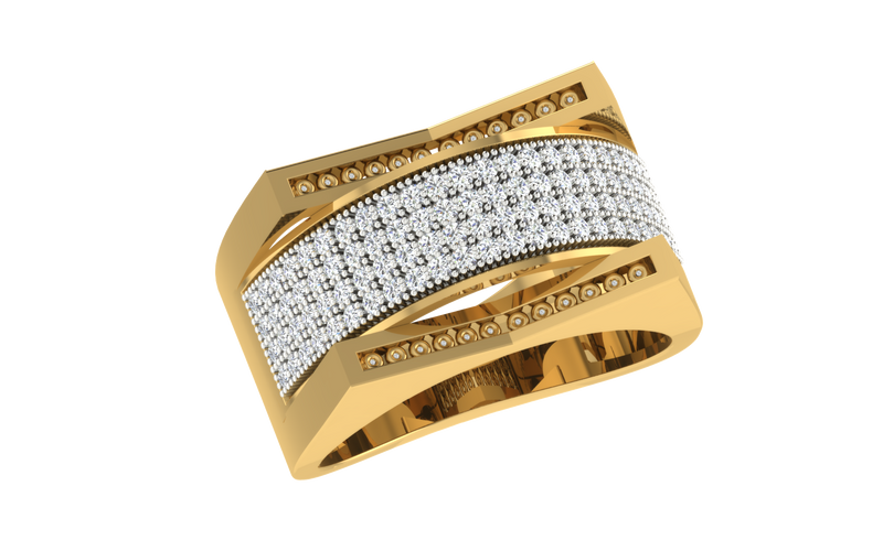 men's ring in gold and diamond