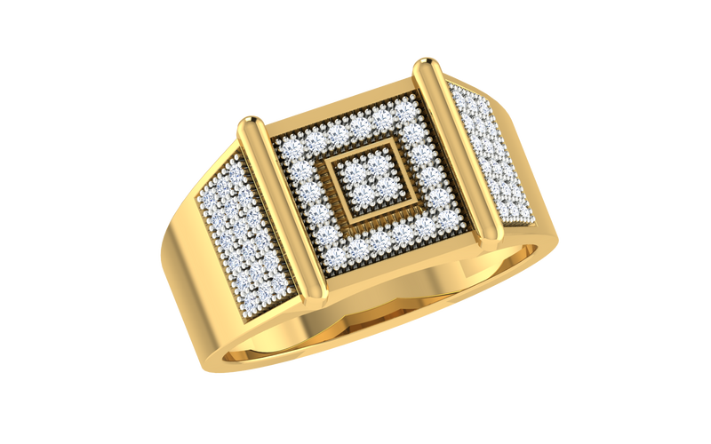 men's ring in gold and diamond