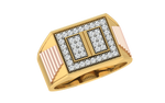 men's ring in gold and diamond