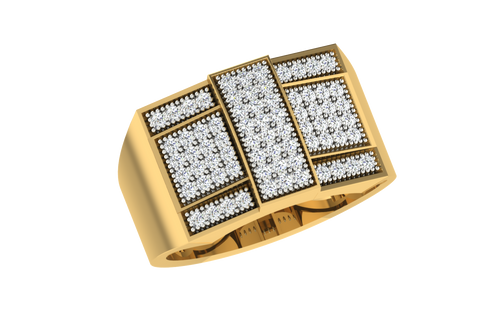 men's ring in gold and diamond