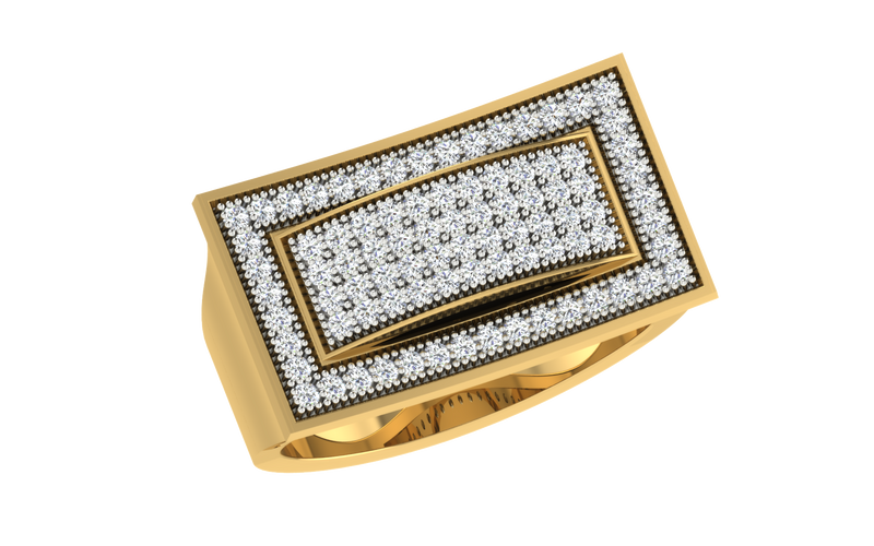 men's ring in gold and diamond