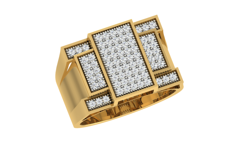 men's ring in gold and diamond