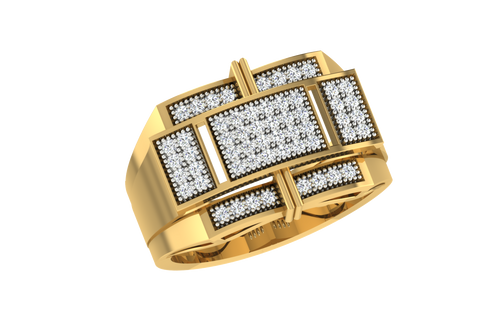 men's ring in gold and diamond
