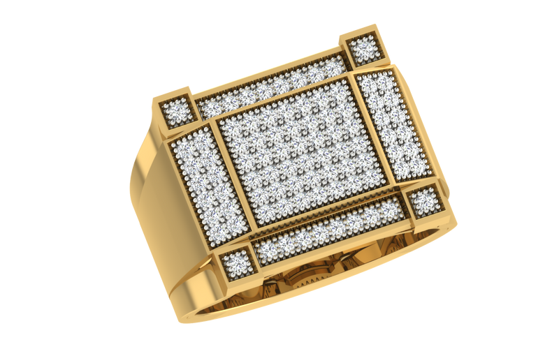 men's ring in gold and diamond