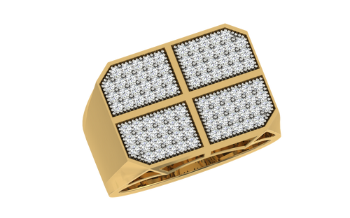 men's ring in gold and diamond
