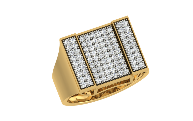 men's ring in gold and diamond