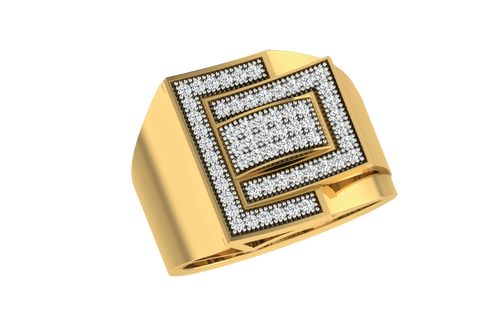 men's ring in gold and diamond