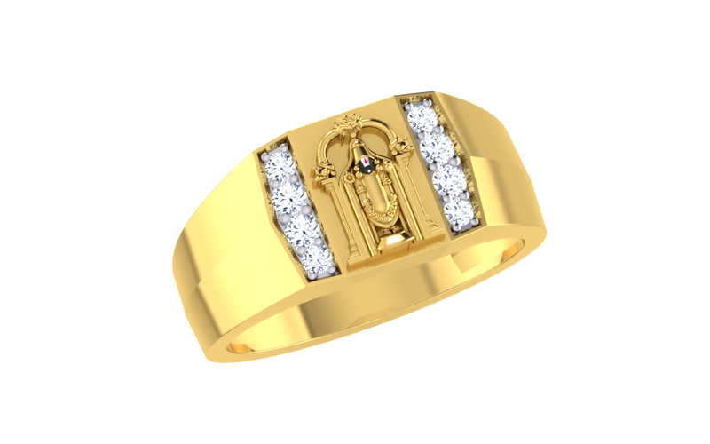 men's ring in gold and diamond