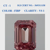 Emerald Brownish Pink Solitaire Diamond