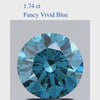 Round Fancy Vivid Blue Solitaire Diamond