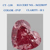 Vivid Pink Heart Shaped Solitaire Diamond