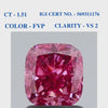 Fancy pink cushion solitaire diamond