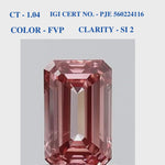 Fancy Emerald Cut Pink Solitaire Diamond