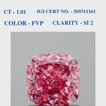 Cushion shaped pink solitaire diamond